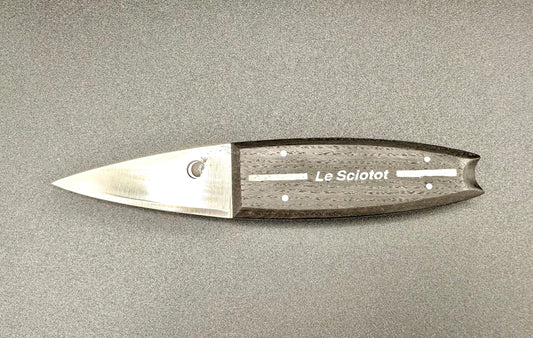 "Le Sciotot" oyster knife: stainless steel and bog Oak