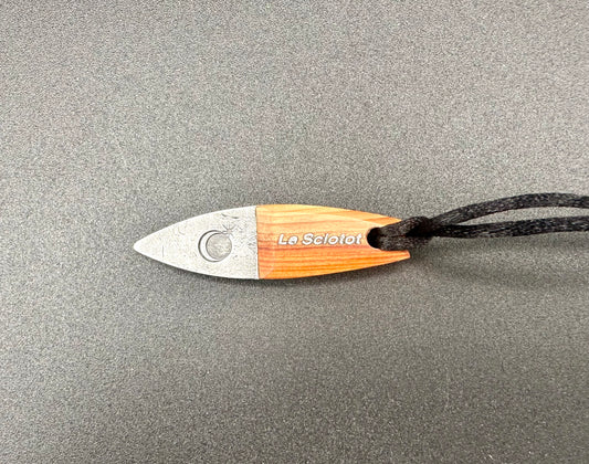 Le Sciotot pendant stainless steel and Yew wood