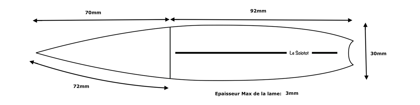 "Le Sciotot" oyster knife: stainless steel and Padouk