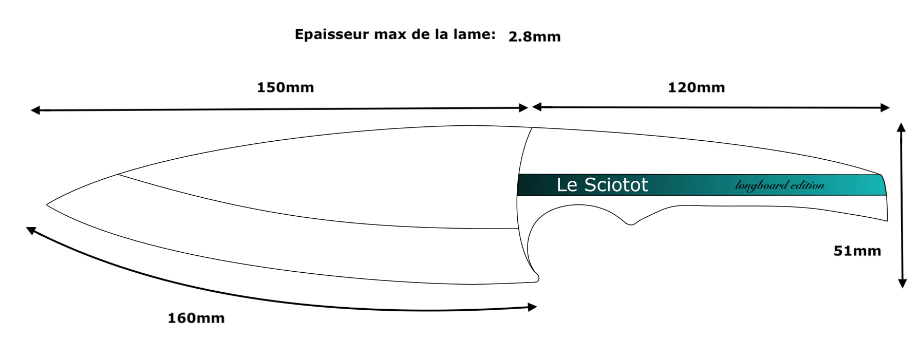 Le Sciotot "Longboard" inox et Wengé