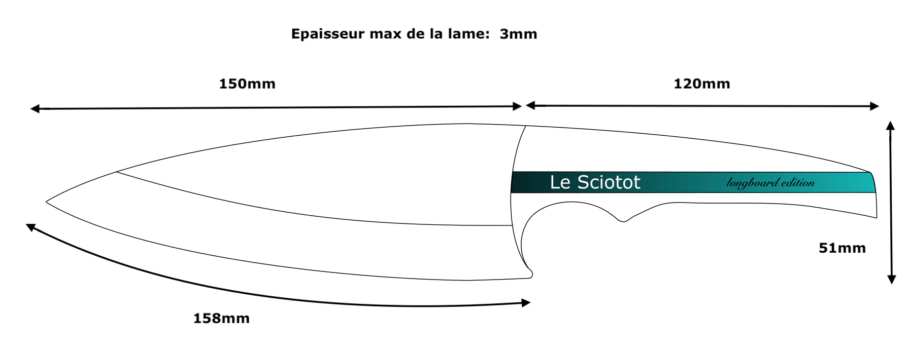Le Sciotot "Longboard" inox et Merisier