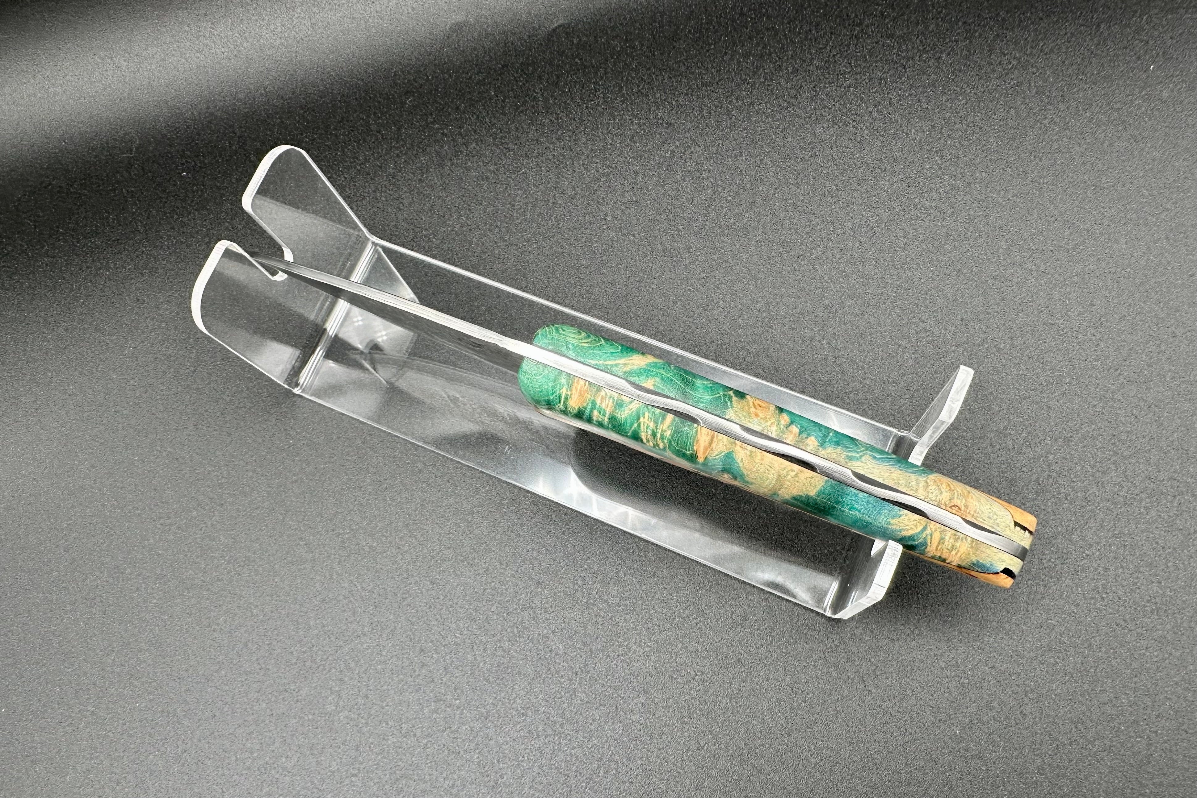 Le Sciotot San Maî inox et loupe d'Erable stabilisée